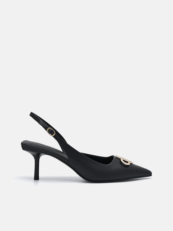 Pumps Slingback Kulit Ikon PEDRO, 