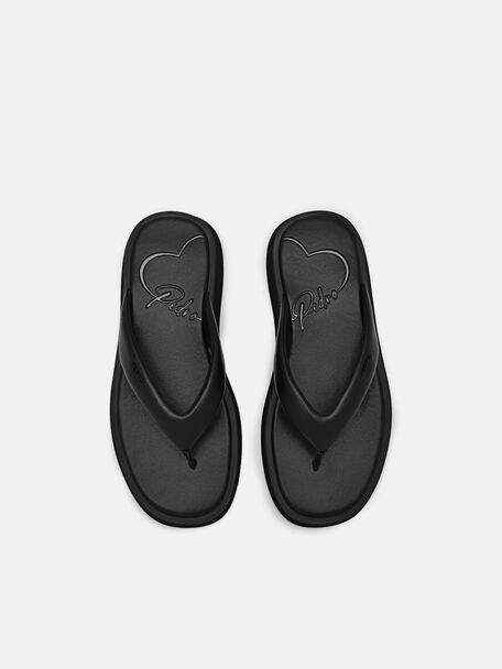 PEDRO Icon Leather Heel Sandals, Black