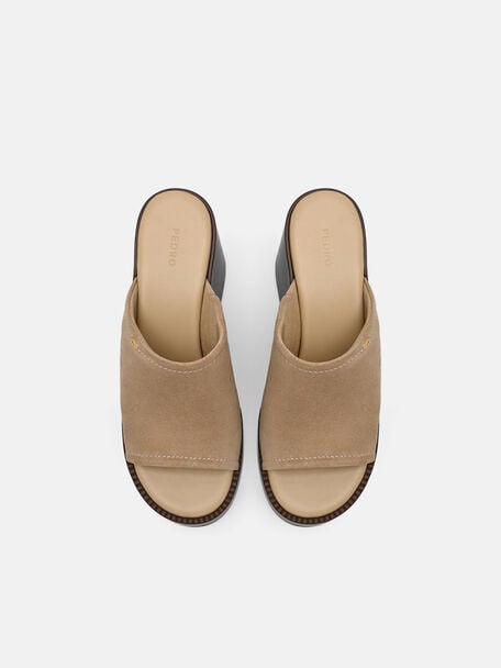 Estella Suede Platform Wedge Sandals, , hi-res