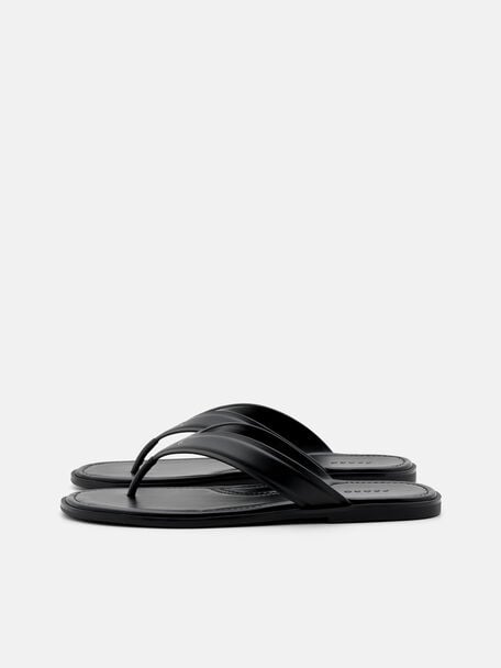Leather Thong Sandals, , hi-res