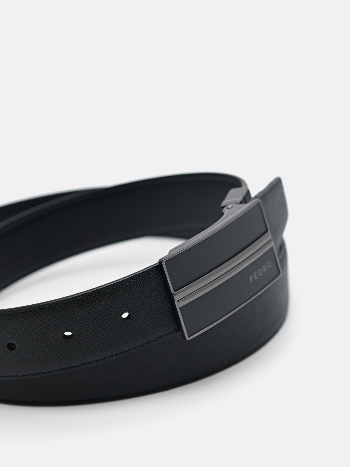 Embossed Leather Reversible Tang Belt, 