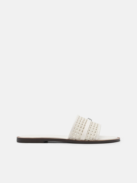 Sadie Woven Slide Sandals, , hi-res
