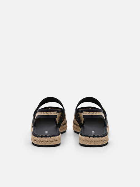PEDRO Icon Leather Heel Sandals, Black