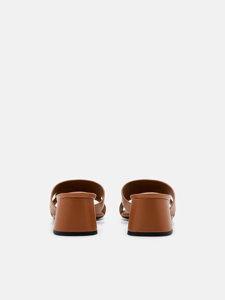 PEDRO Icon Leather Heel Sandals, Black