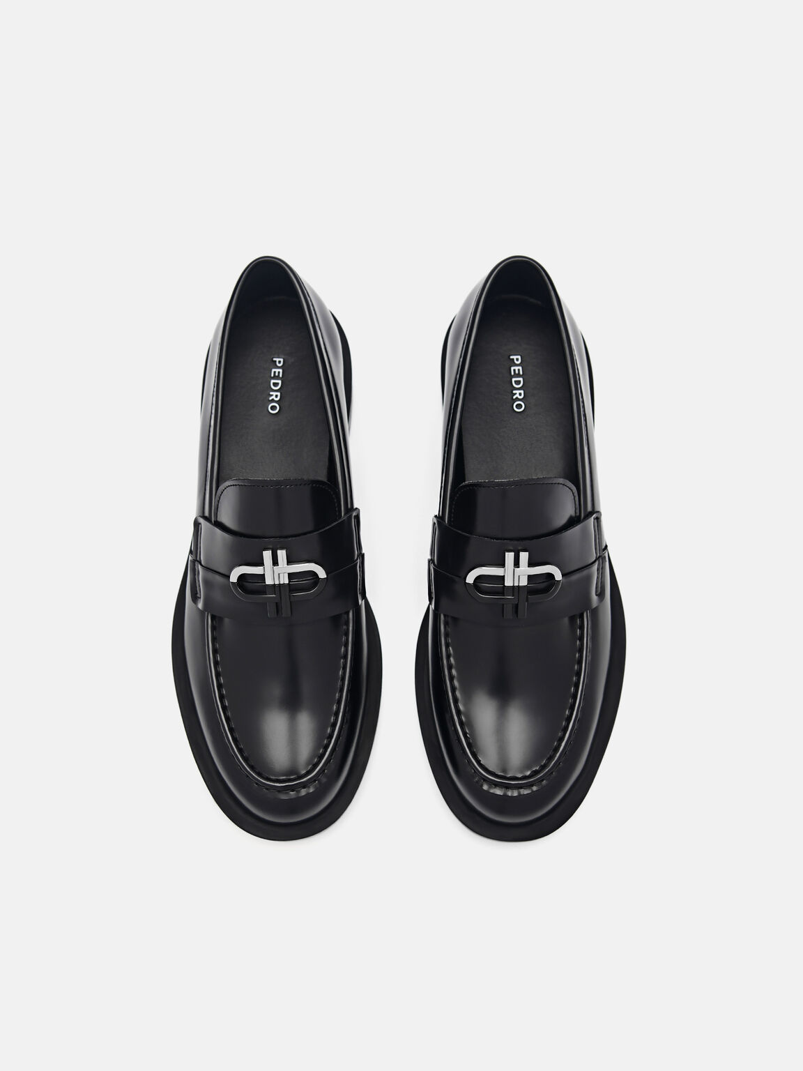 PEDRO Icon Leather Loafers, Black