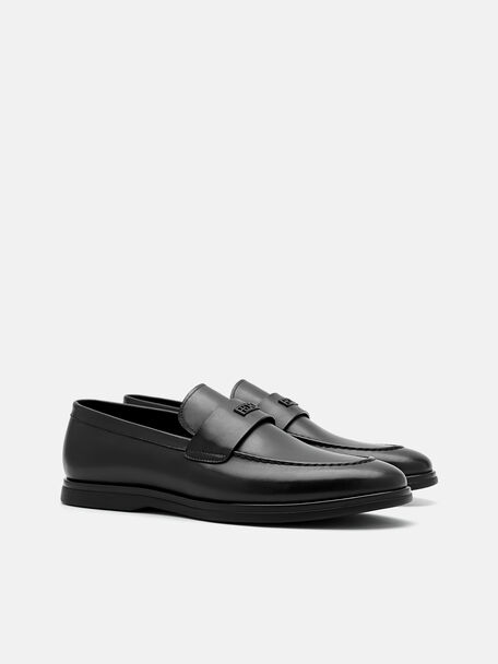 PEDRO Icon Leather Heel Sandals, Black