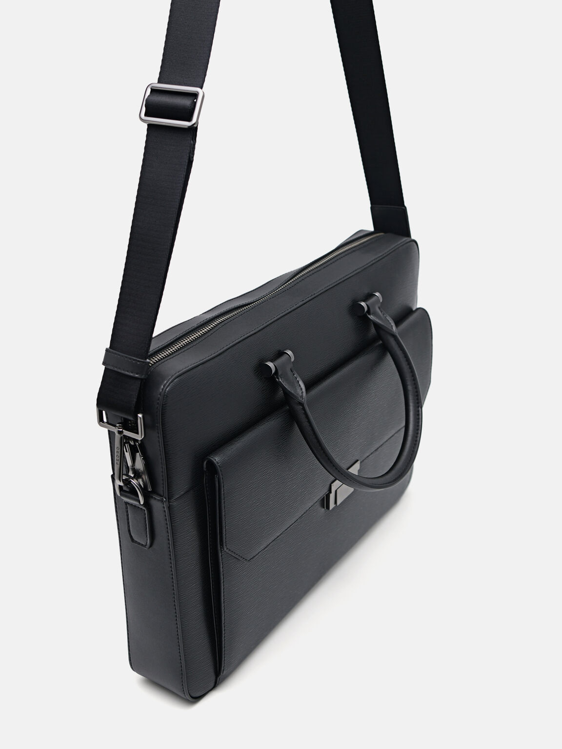 Henry Textured Leather Briefcase, 