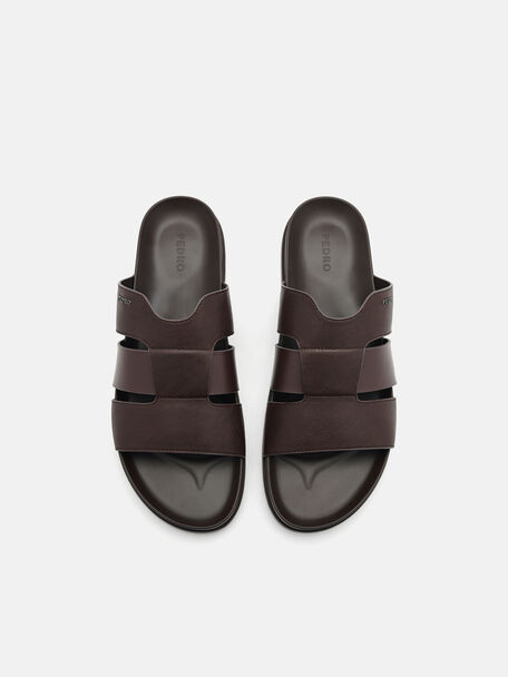 PEDRO Icon Leather Heel Sandals, Black