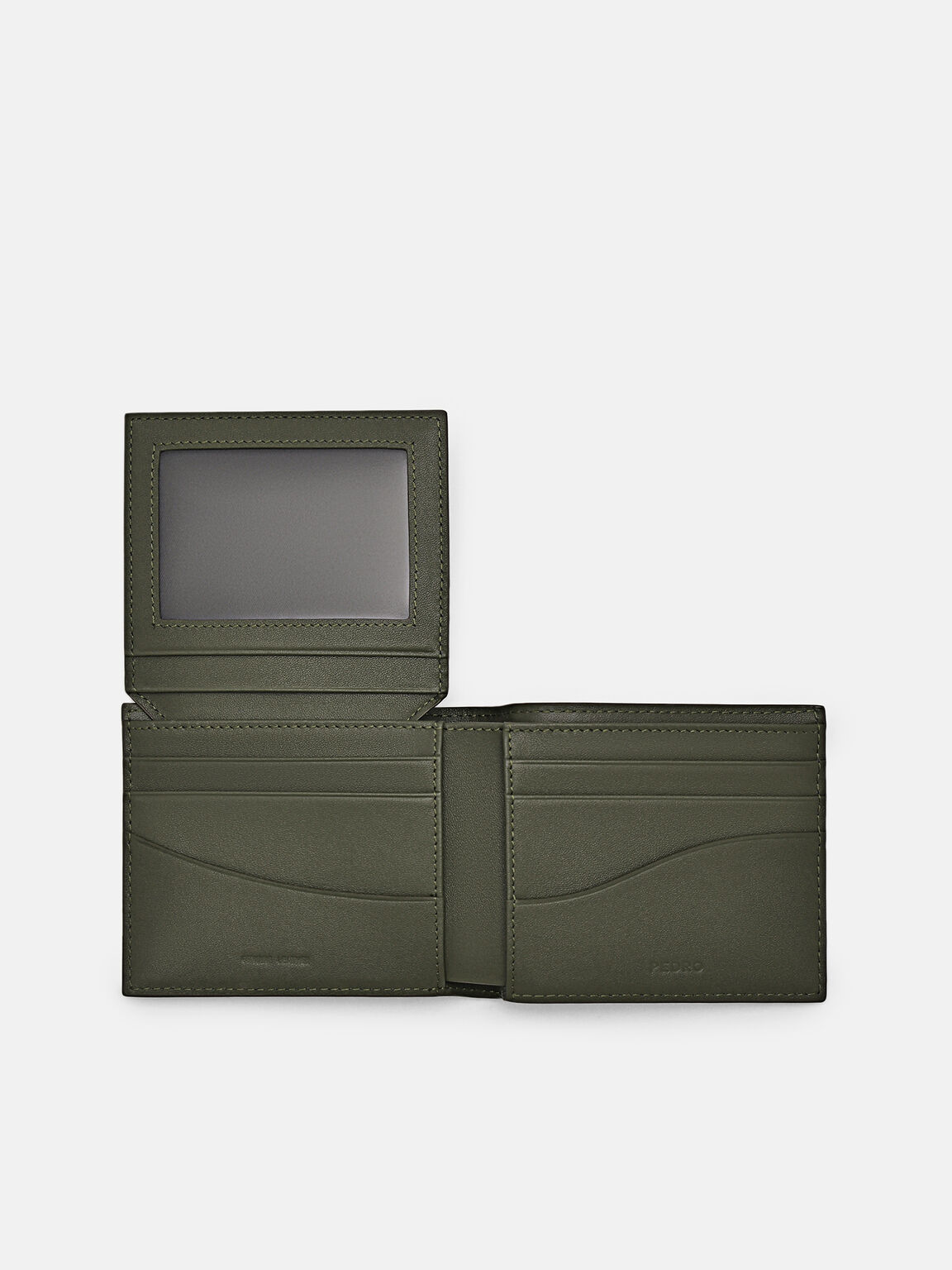 Embossed Leather Bi-Fold Flip Wallet, 