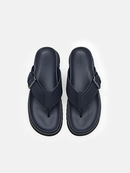 PEDRO Icon Leather Heel Sandals, Black