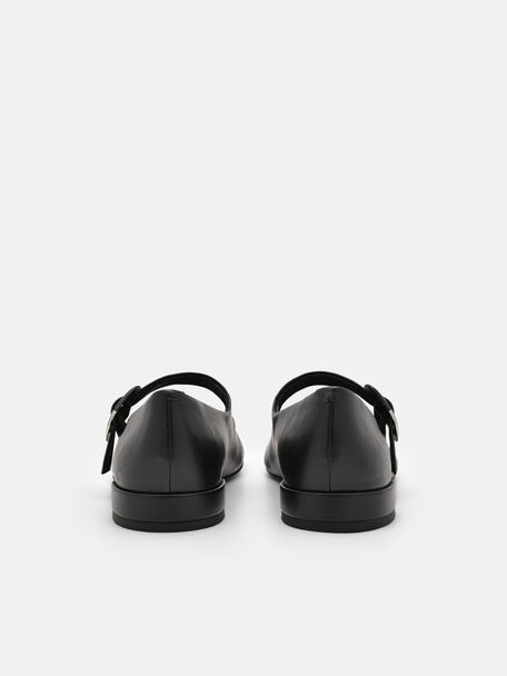PEDRO Icon Leather Heel Sandals, Black