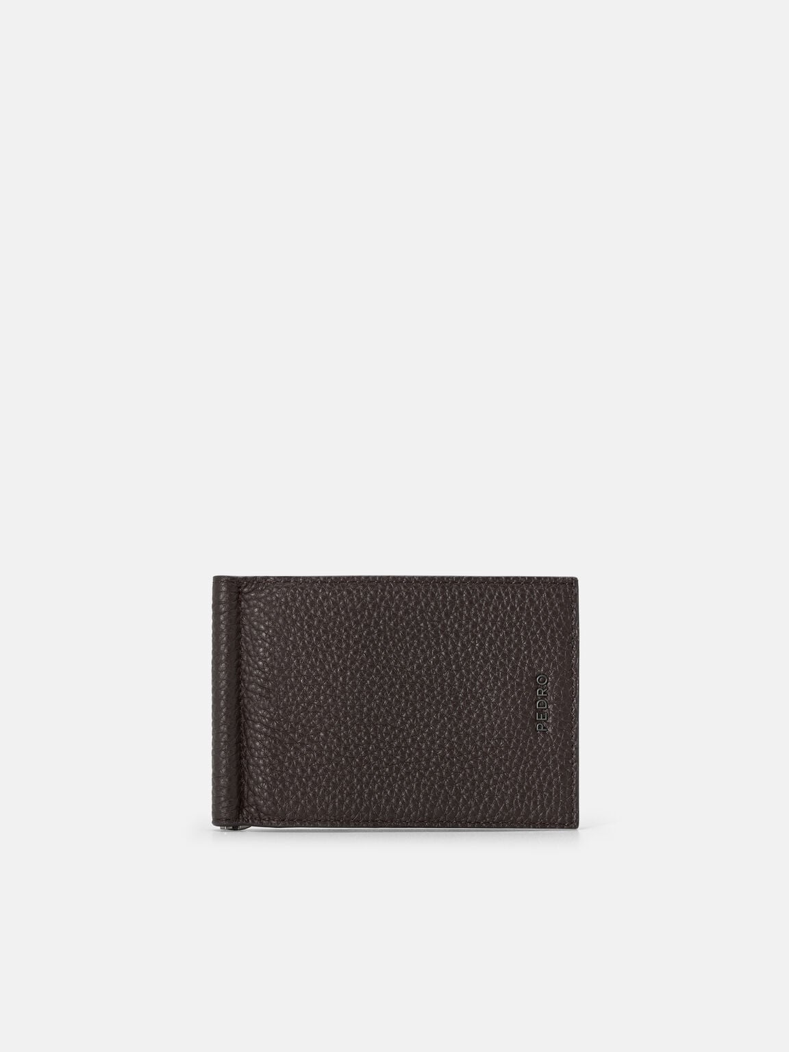 Embossed Leather Bi-Fold Card Holder with Money Clip, 