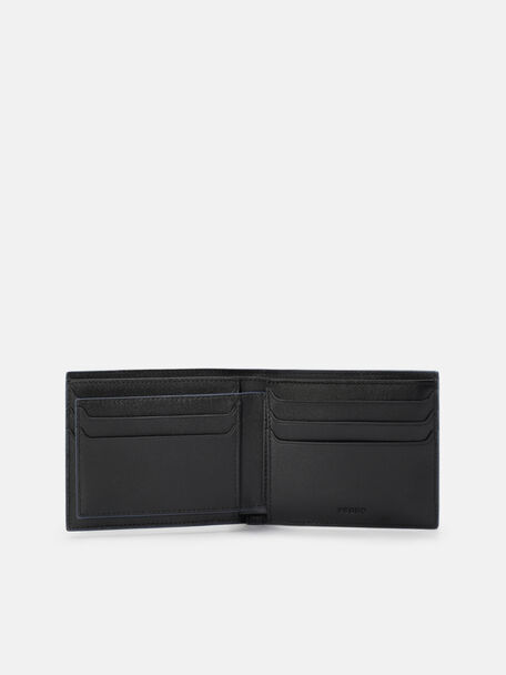 Dompet Lipat Dua Ikon Kulit dengan Insert, , hi-res