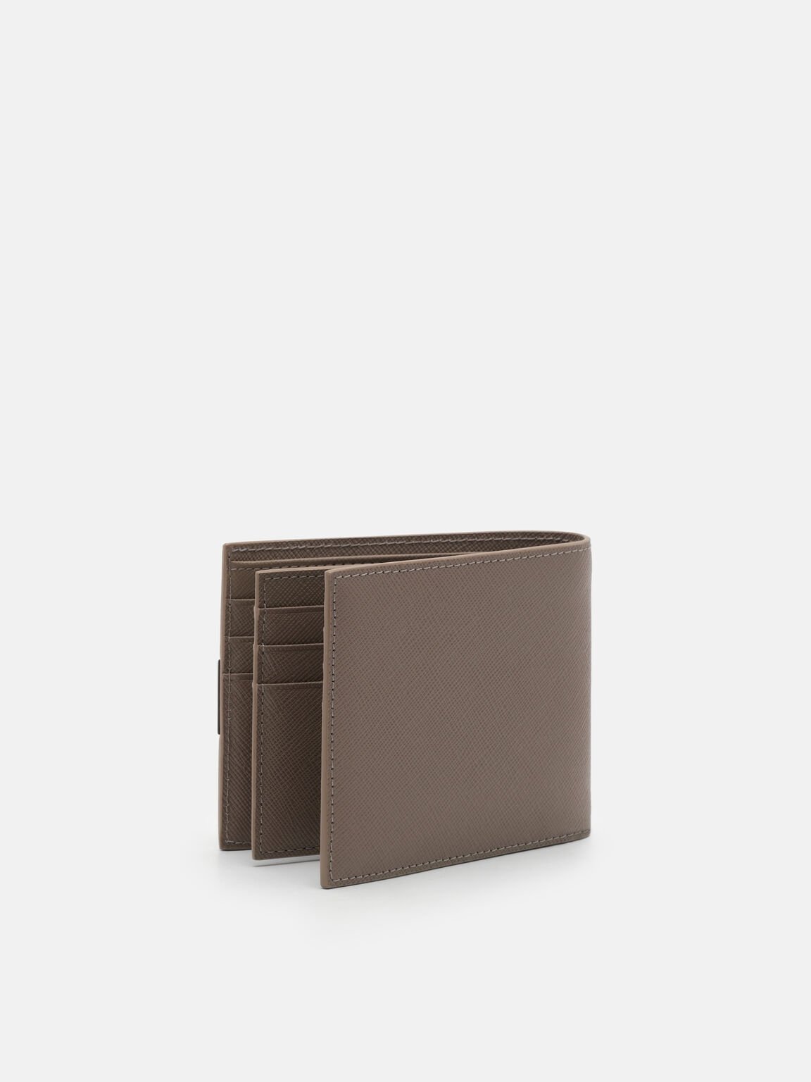 Saffiano Leather Bi-Fold Flip Wallet, , hi-res