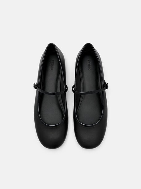 Sepatu Flat Mary Jane Kulit Claude, , hi-res