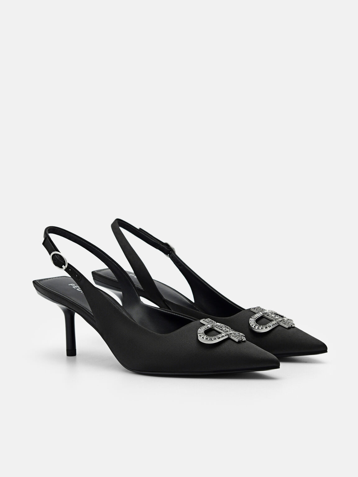 PEDRO Icon Satin Pumps, Black