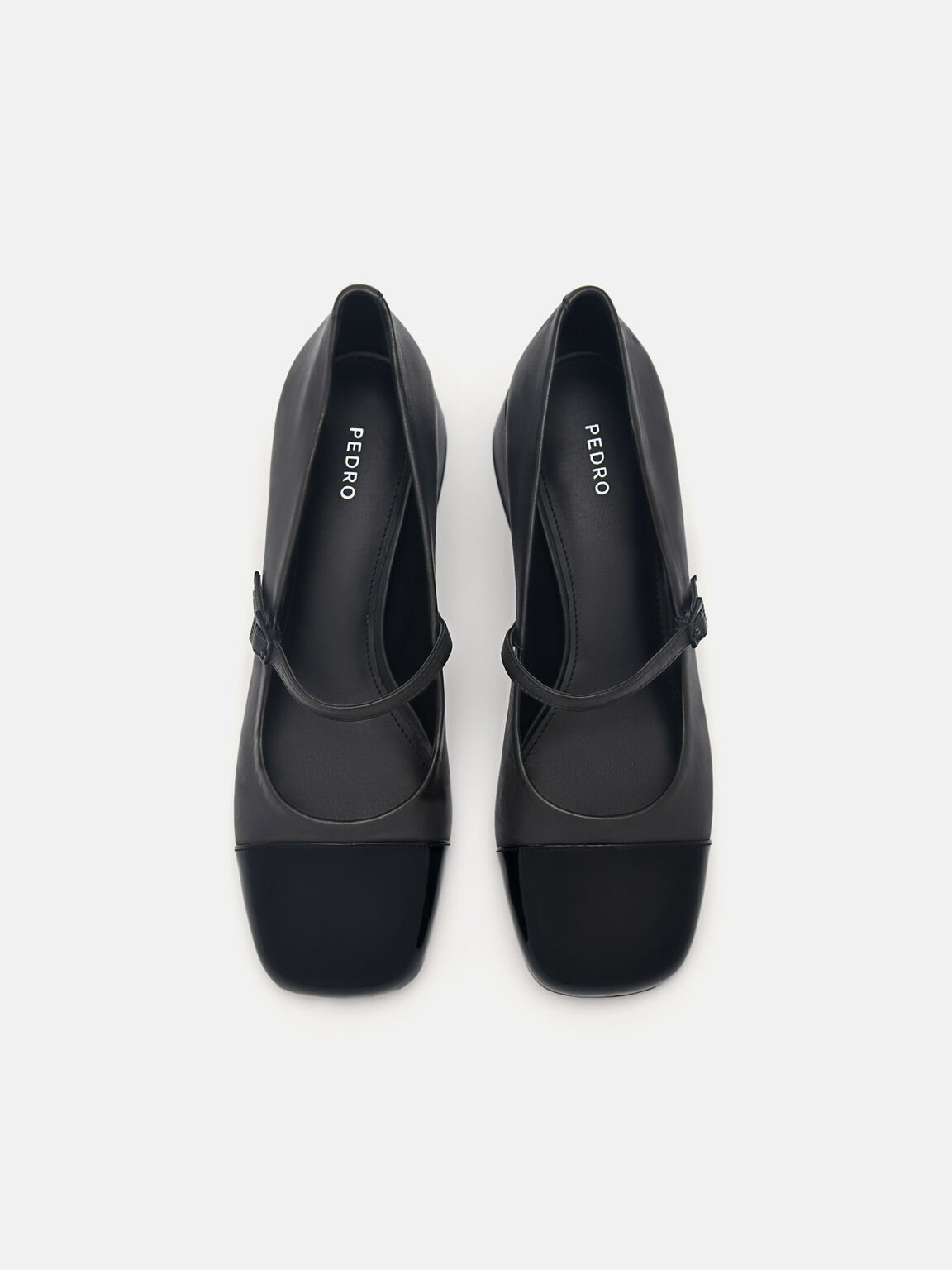 Pumps Mary Jane Kulit Bianca, 