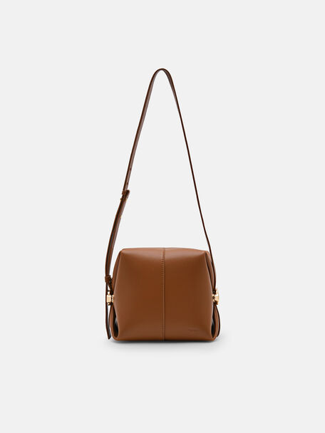 Cube Shoulder Bag, Brown, hi-res
