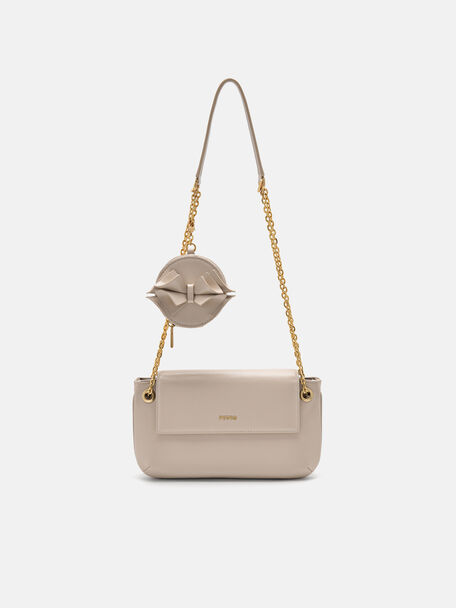 Textured Bow Phone Pouch, Sand, hi-res