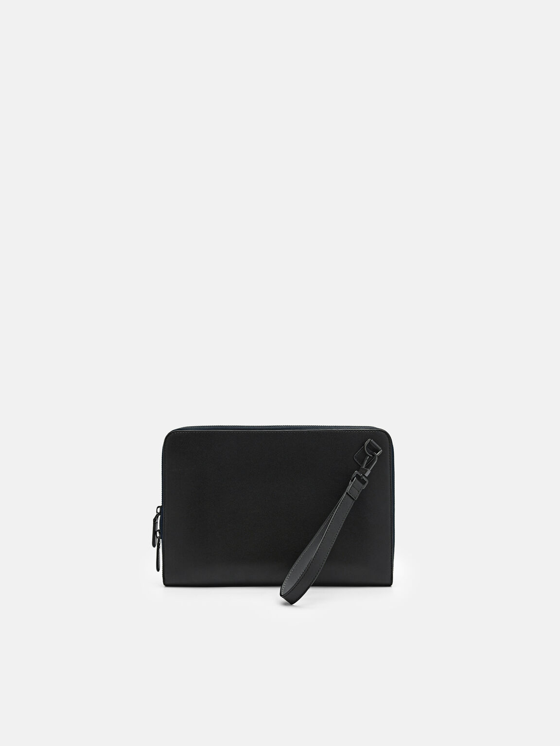 Leather Clutch Bag, Black