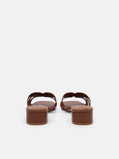 Sandal Hak Tinggi Carmel Berbahan Kulit, 
