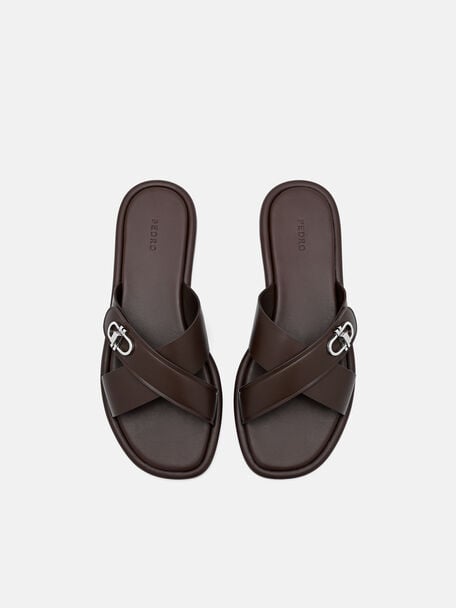 Sienna Leather Cross Sandals, , hi-res