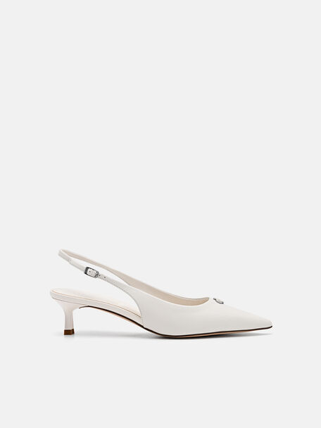 Sepatu Hak Slingback Kulit, , hi-res