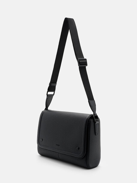 Patrice Tumbled Leather Messenger Bag, 
