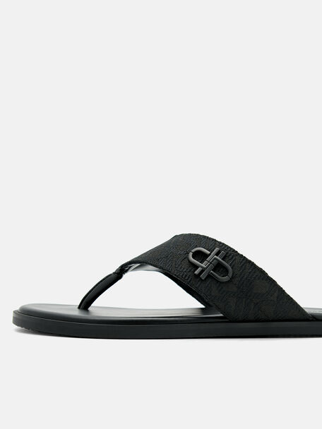 PEDRO Icon Leather Heel Sandals, Black