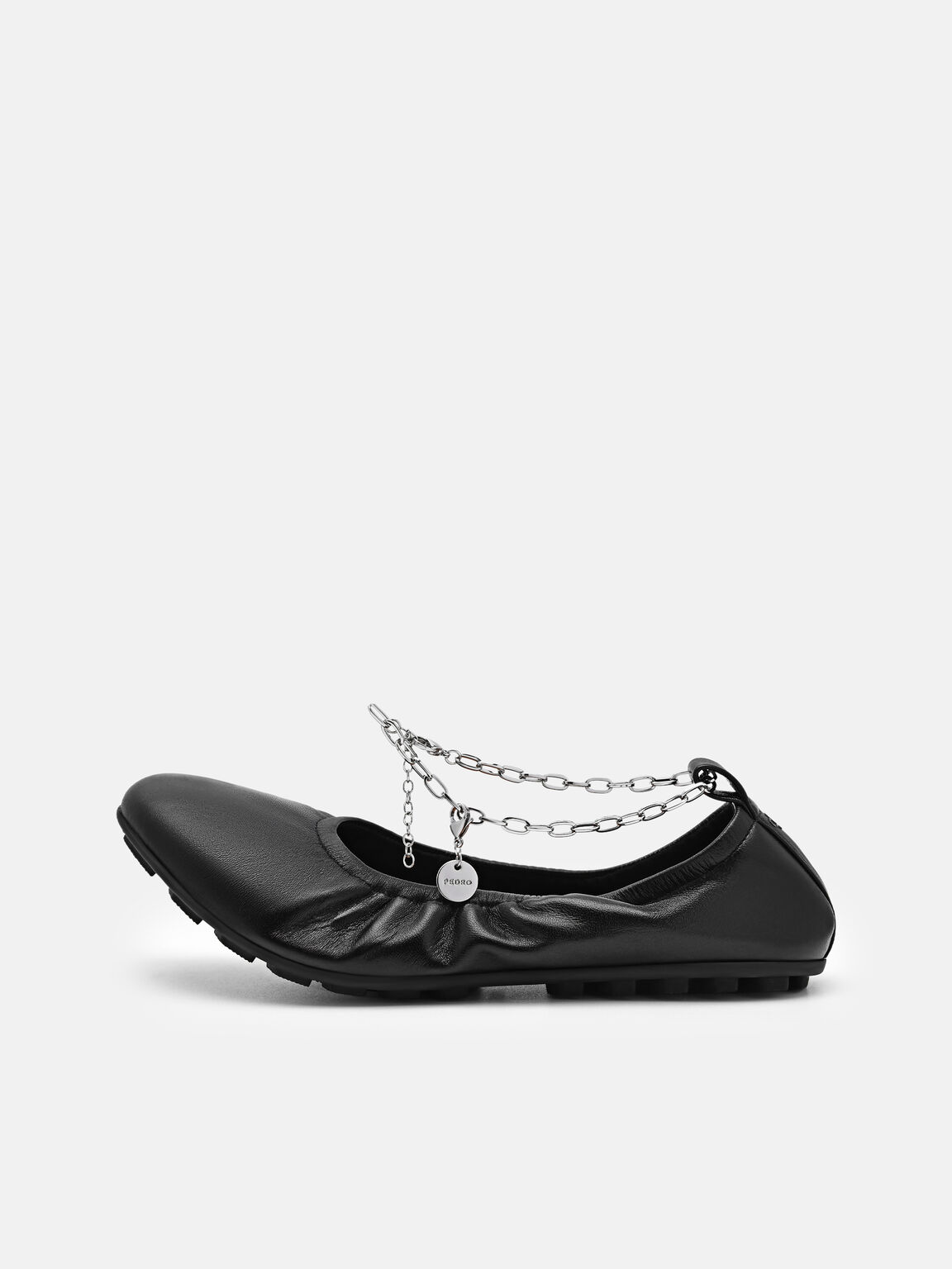 Sepatu Flat Balerina Kulit Eclipse, , hi-res