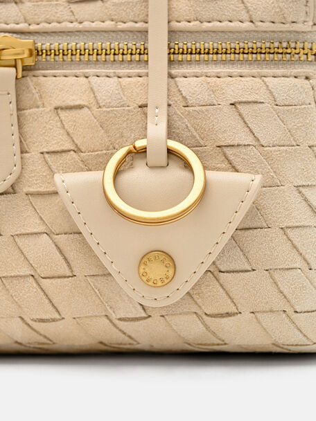 Alyssa Suede Woven Shoulder Bag, , hi-res