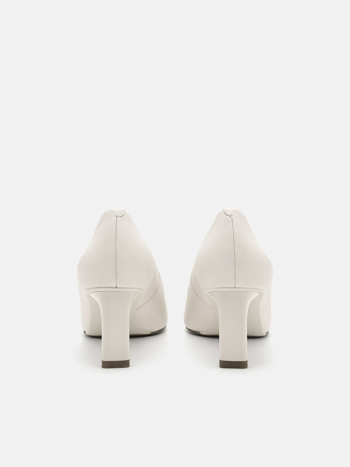 PEDRO Studio Simone Leather Heel Pumps, Chalk