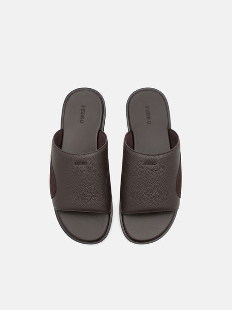 Sandal Slide Wide-Band Kulit, , hi-res