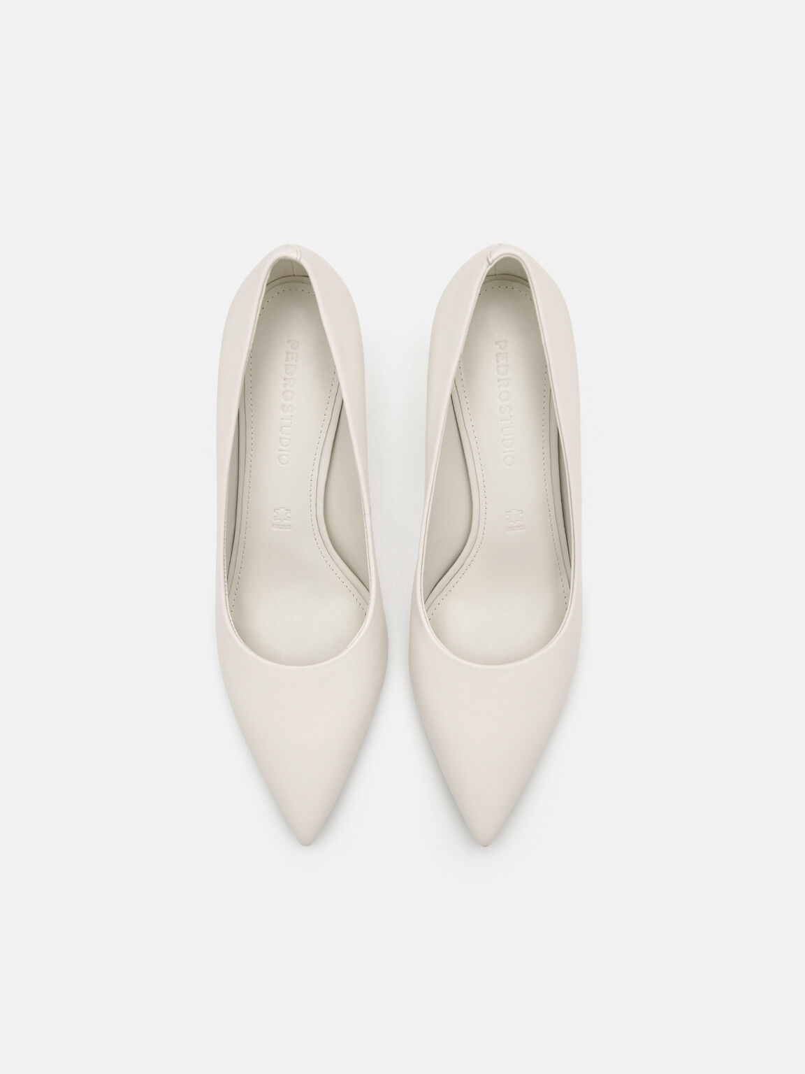 PEDRO Studio Simone Leather Heel Pumps, Chalk
