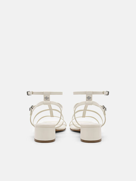 PEDRO Icon Leather Heel Sandals, Black
