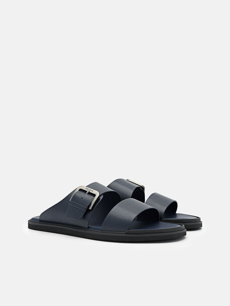 PEDRO Icon Leather Heel Sandals, Black