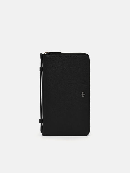 PEDRO Icon Leather Travel Organiser, Black, hi-res