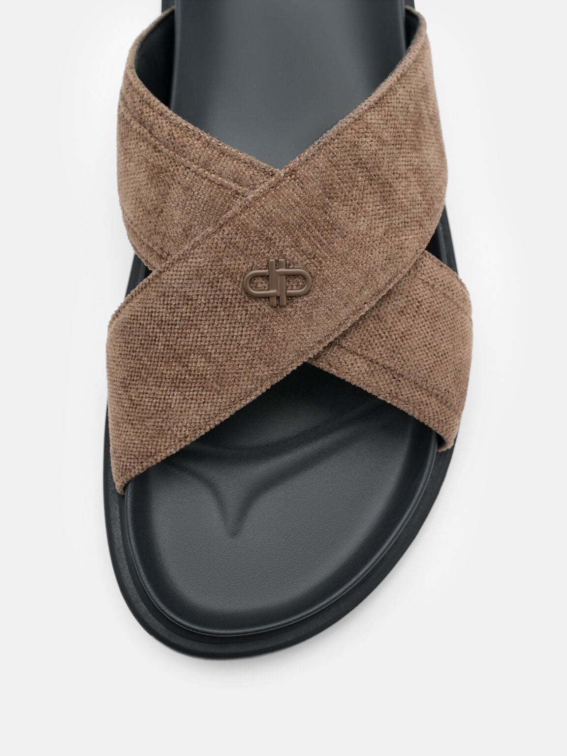 Velvet Cross Sandals, , hi-res