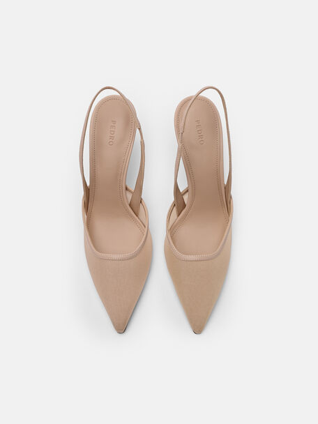 Sepatu Hak Slingback Jaring, 