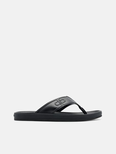 PEDRO Icon Leather Heel Sandals, Black