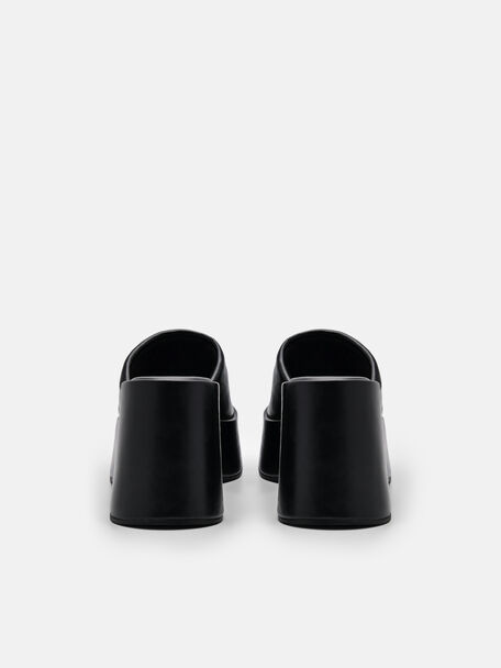 PEDRO Icon Leather Heel Sandals, Black