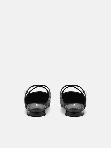PEDRO Icon Leather Heel Sandals, Black