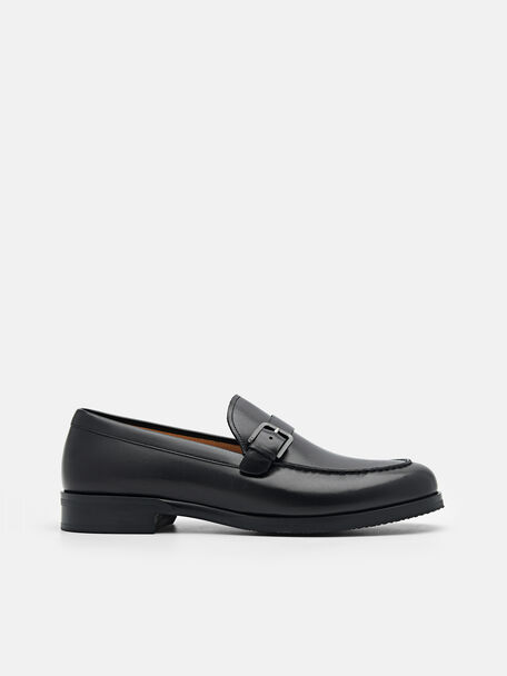 Gio Leather Loafers, Black, hi-res