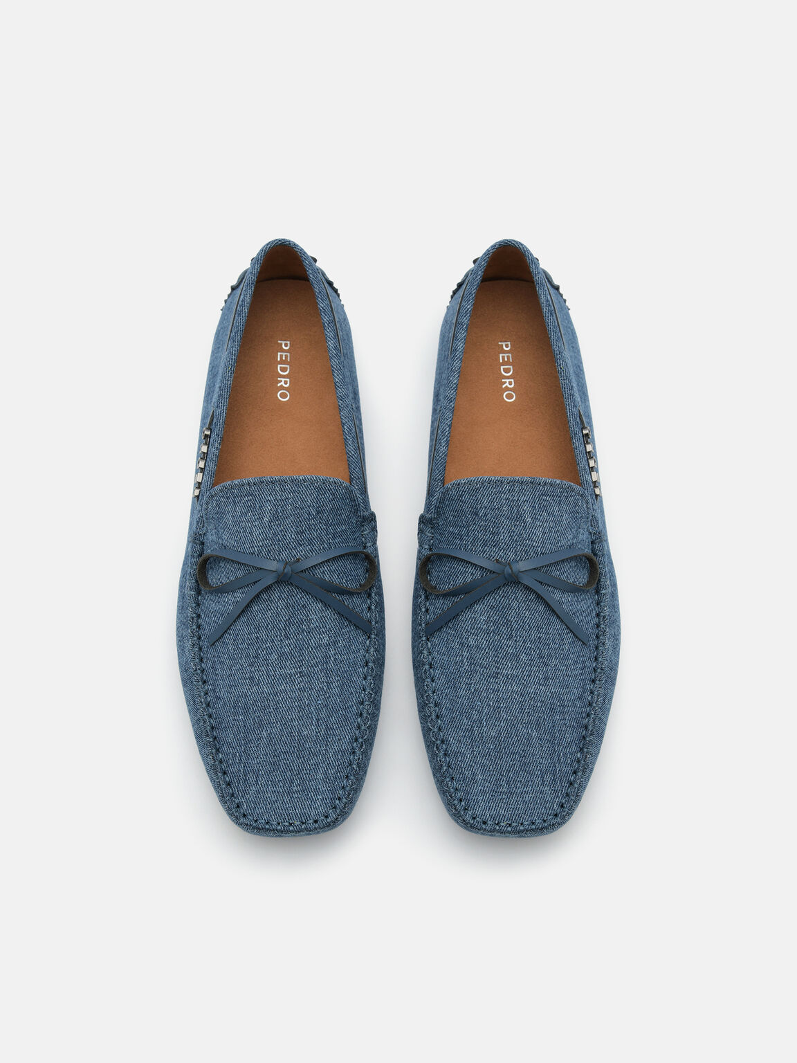 Denim Bow Driving Shoes, 