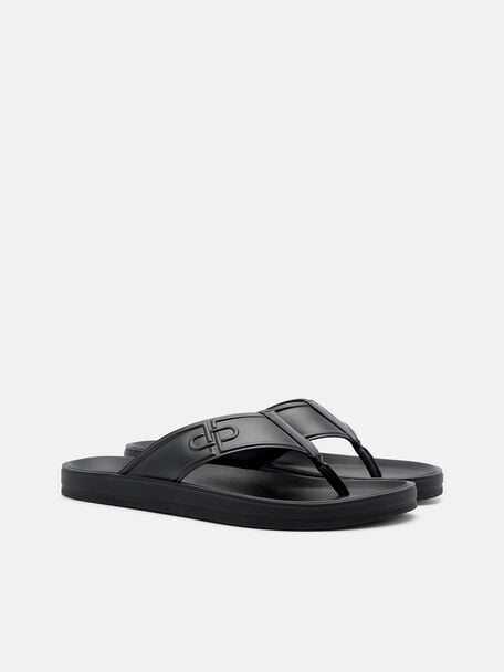 PEDRO Icon Leather Heel Sandals, Black