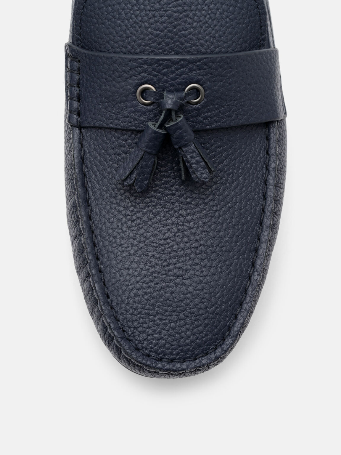 Sepatu Driving Kulit Tumbled dengan Tassel, , hi-res