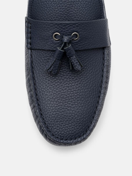 Tumbled Leather Tassel Driving Shoes, , hi-res