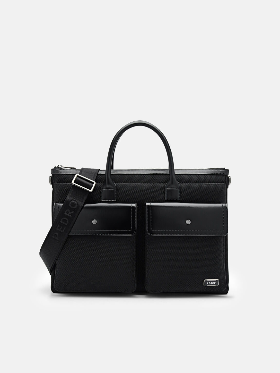 Elliott Leather Briefcase, Black, hi-res