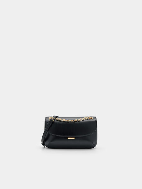 Mini Chainlink Shoulder Bag, Black, hi-res