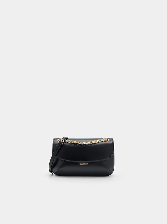Mini Chainlink Shoulder Bag, Black, hi-res